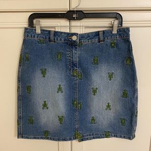 Lilly Jean embroidered jeans skirt with lobsters